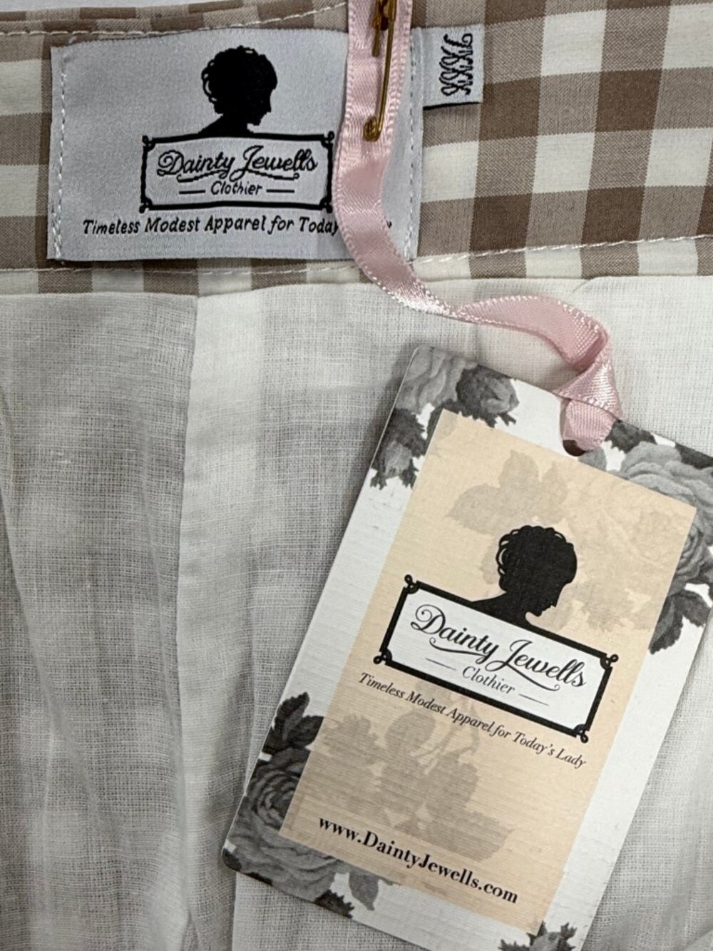 NWT Dainty Jewells Gingham Maxi Skirt Pleated Womens Plus 3XL Lined - Picture 4 of 9